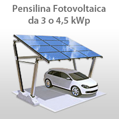 Pensilina fotovoltaica da 3 o 4 kwp